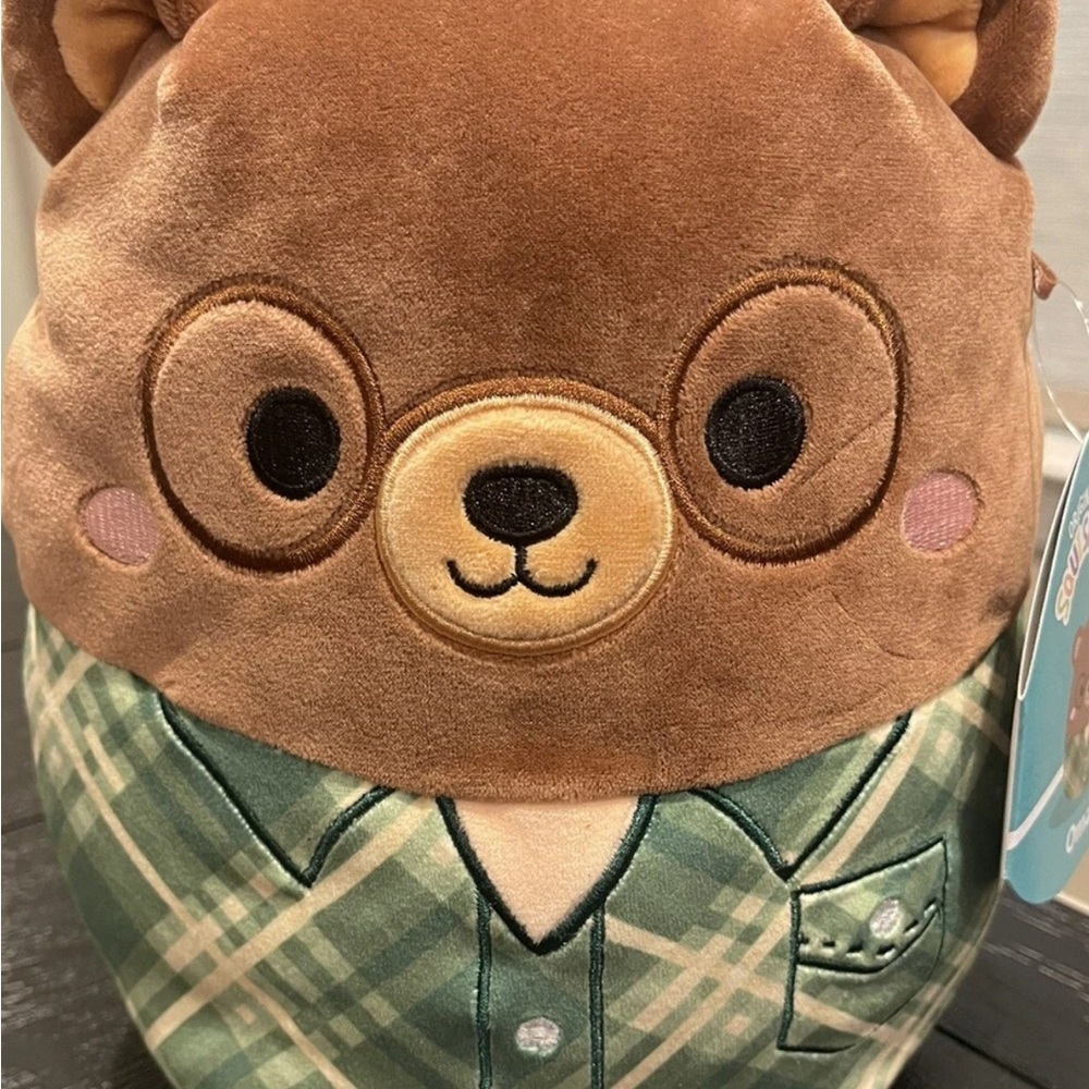 Squishmallows‎ Brown and Green Plaid Bear